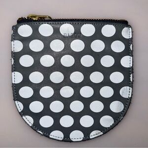 NWOT BAGGU Small Polka Dot Milled Leather U-Pouch